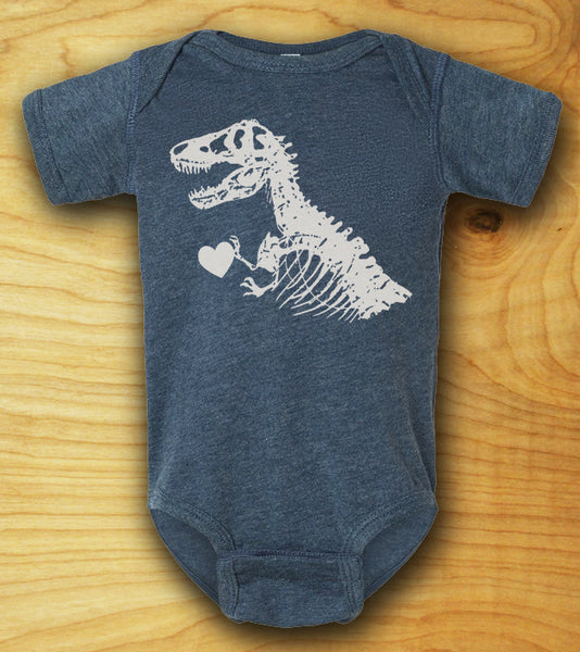 "Extinct T-Rex LOVE" baby onesie - NEW