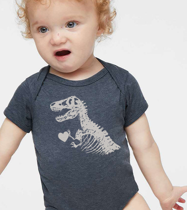 "Extinct T-Rex LOVE" baby onesie - NEW