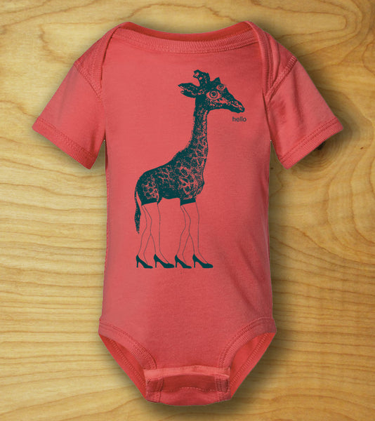 "HELLO.giraffe" baby onesie - NEW