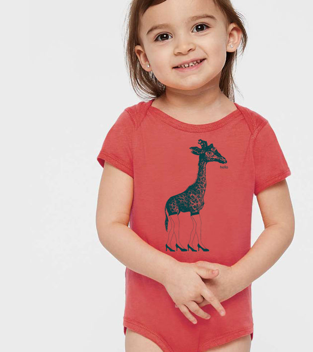 "HELLO.giraffe" baby onesie - NEW