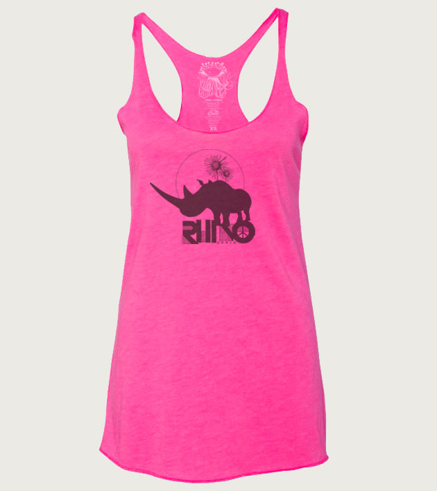 "Rhino Peace" New Design PRE ORDER Ladies Tri-Blend Racerback Tank