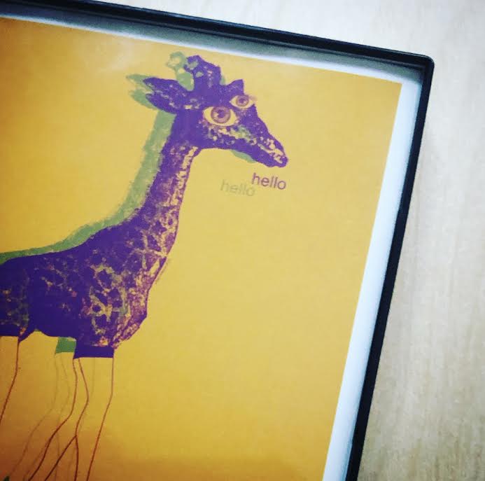 "Hello Giraffe" 4x4 Print Framed