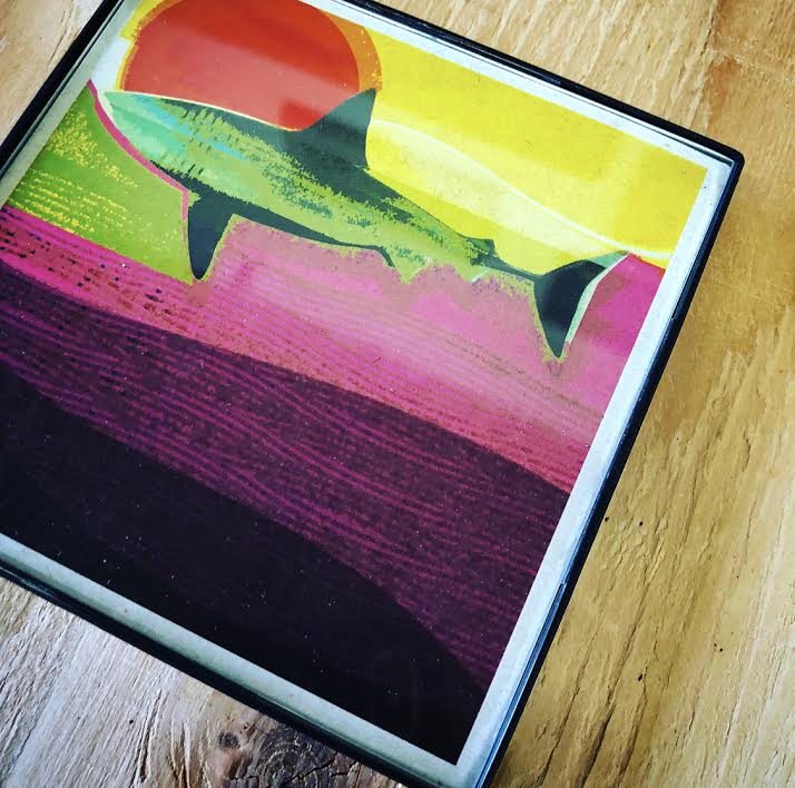 Shark Sun" 4x4 Print Framed