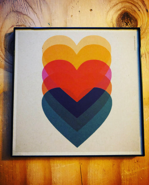 "Hearts" 8x8 Print Framed