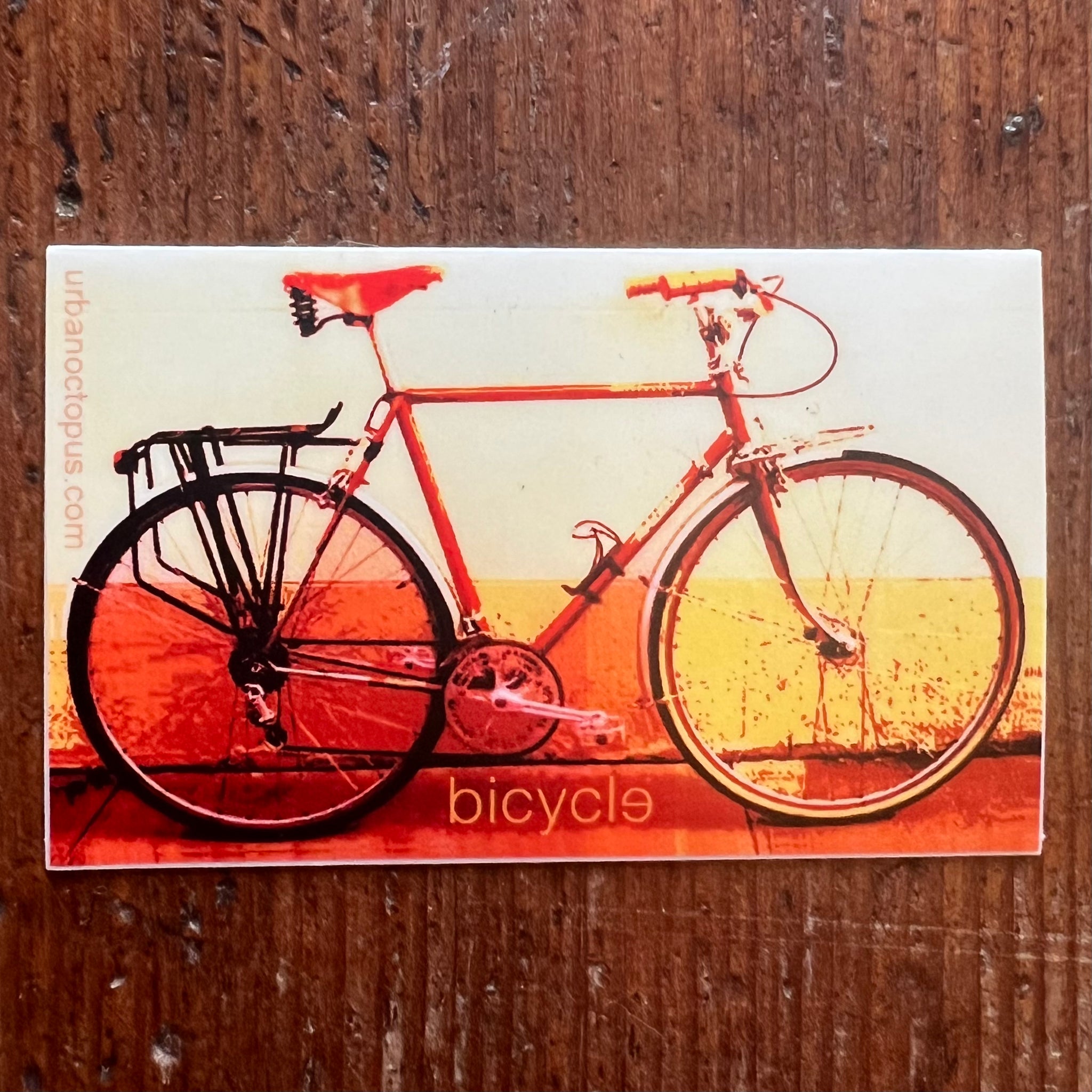 Orange Bicycle Sticker