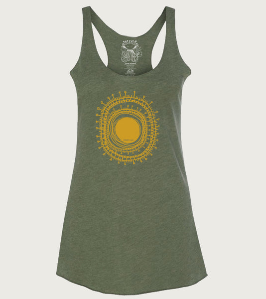 "Chaotic Sun" Ladies Tri-Blend Racerback Tank