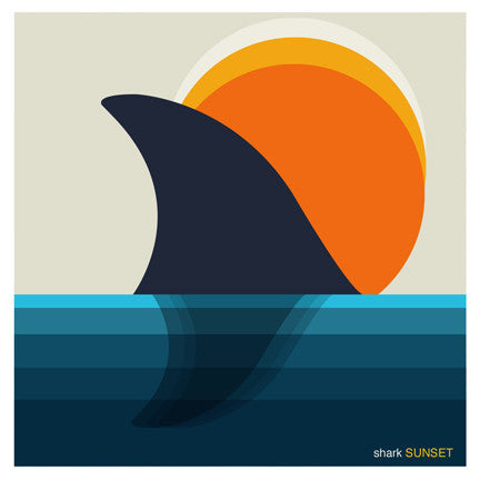 "Shark Sunset" 4x4 Print