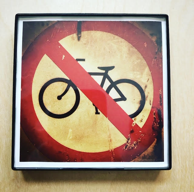 "No Bicycle" 4x4 Print Framed