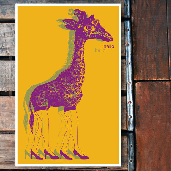 "Hello Giraffe" 11x17 Poster