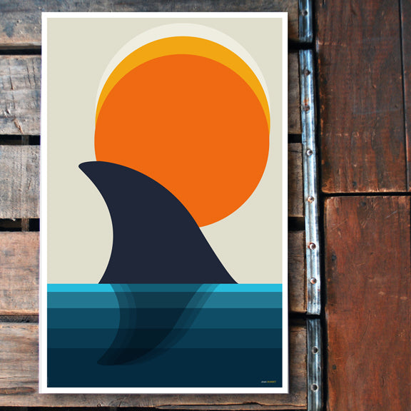 "Shark Sunset" 11x17 Poster