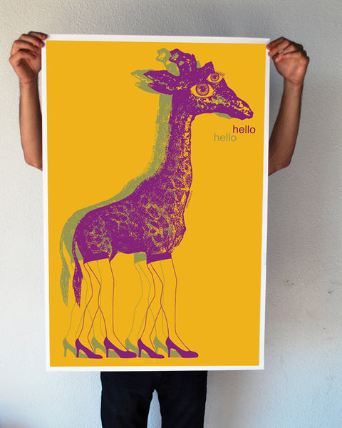 "Hello" Giraffe 24x36 Giant Poster (New Item!)