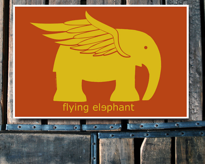 "Flying Elephant" 11x17 Poster
