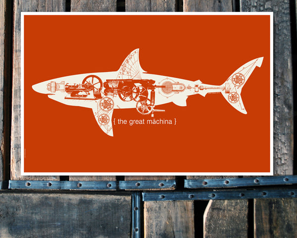"Great Machina" shark 11x17 Poster