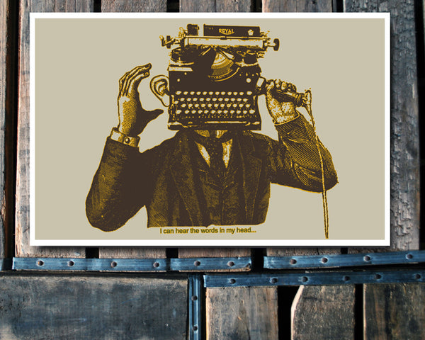 "Words" typewriter head 11x17 Poster